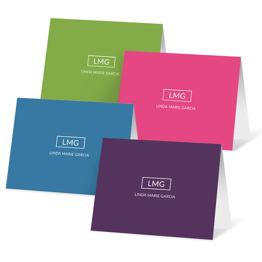Modern Frame Initials Folded Note Card Collection